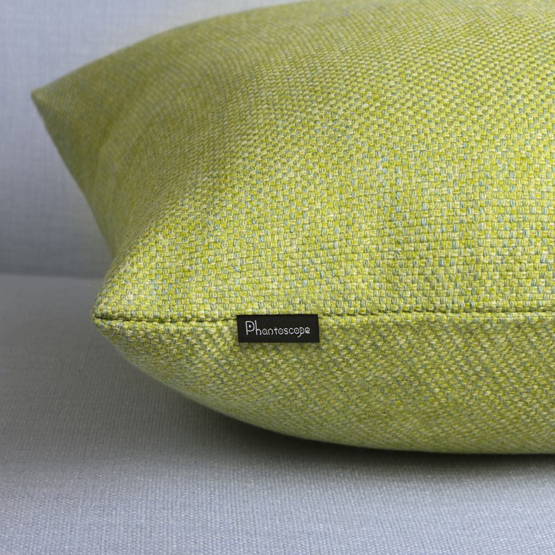 Farmhouse Style Throw Pillow Set - 18x18 Inch Triple Button Decorative Cushions - Yellow Green - 2 Pack