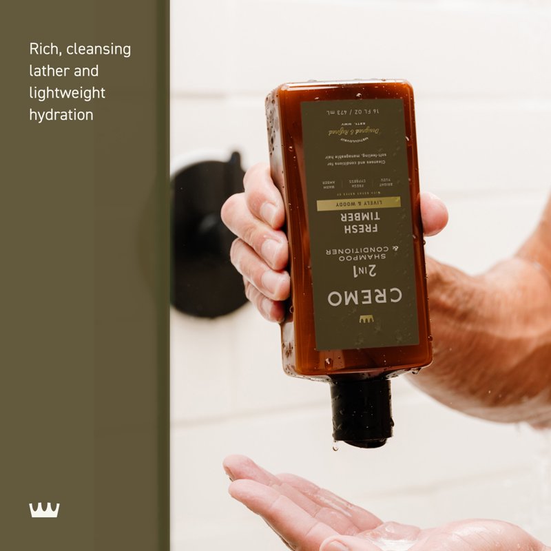 2-in-1 Men's Shampoo and Conditioner - Fresh Timber Scent, 16 fl oz