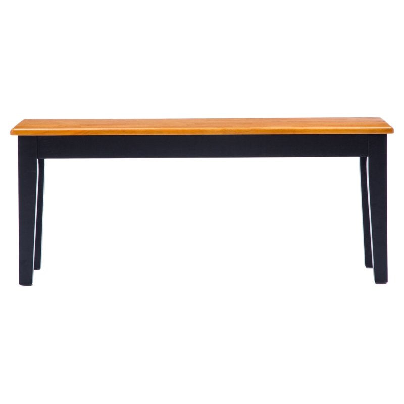 Shaker Dining Bench - Backless Wood Bench in Black/Oak Finish