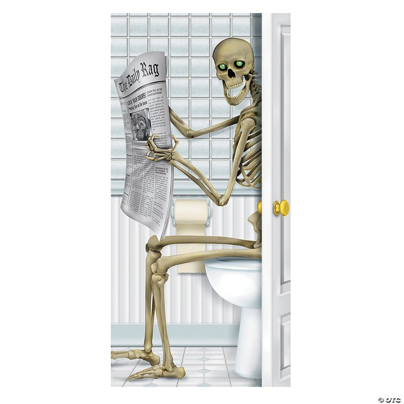 Halloween Skeleton Restroom Door Cover 5ft x 30in Pack of 2