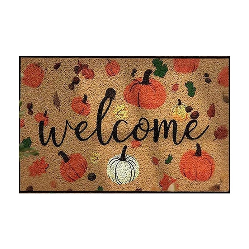 Thanksgiving Pumpkin Doormat - Fall Welcome Front Door Mat L Variation