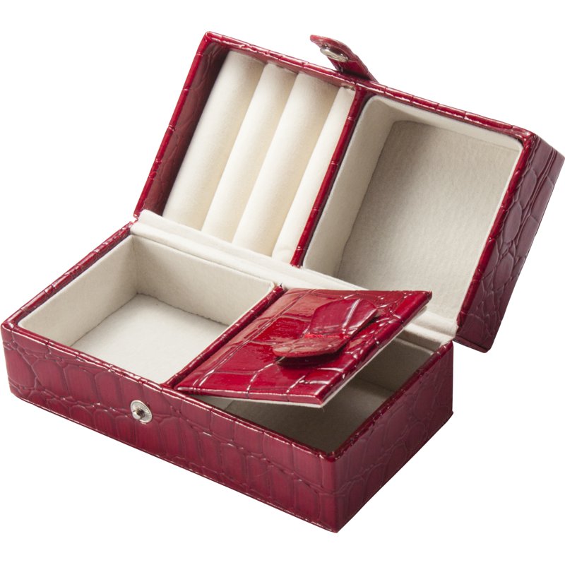 Jewelry Case with Velvet Compartments and Key Lock - Multiple Colors