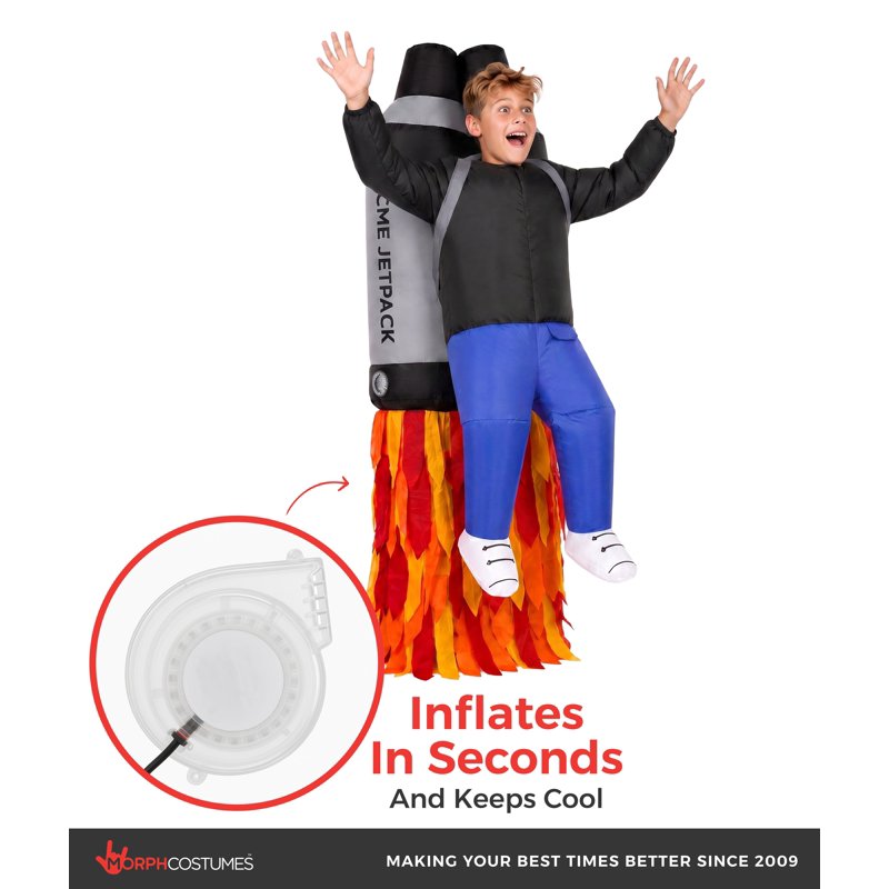 Kids Inflatable Jetpack Costume - Space Themed Rocket Suit for Children