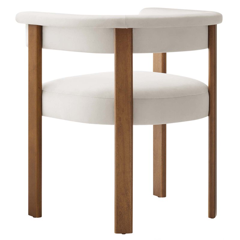 Performance Velvet Barrel Dining Chairs Set of 2 - White