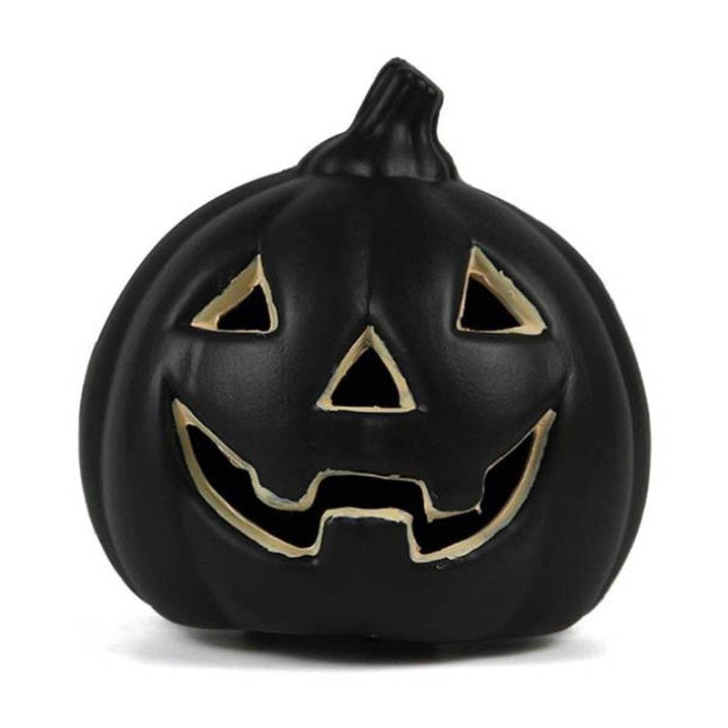 Halloween Jack O Lantern Pumpkin Light - Black Jack O Lantern Variation #37 - Warm Glow Tabletop Decor
