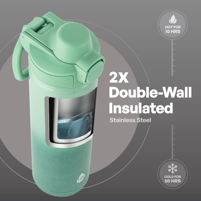 28oz Stainless Steel Ranger Water Bottle with Push Lock Lid - Green