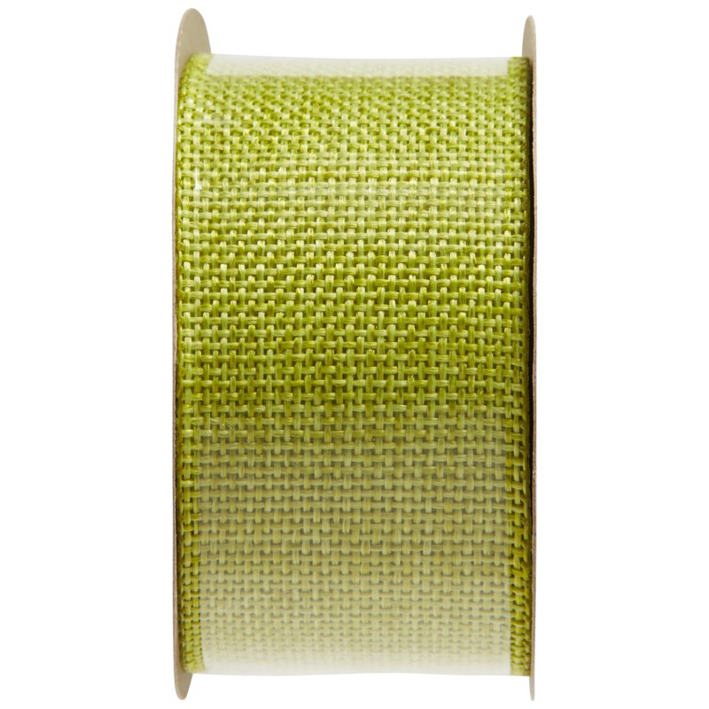 (4 Pack) Offray Burlap Ribbon - Lemongrass Green, 1.5 Inch Woven Craft Ribbon, 9 Feet