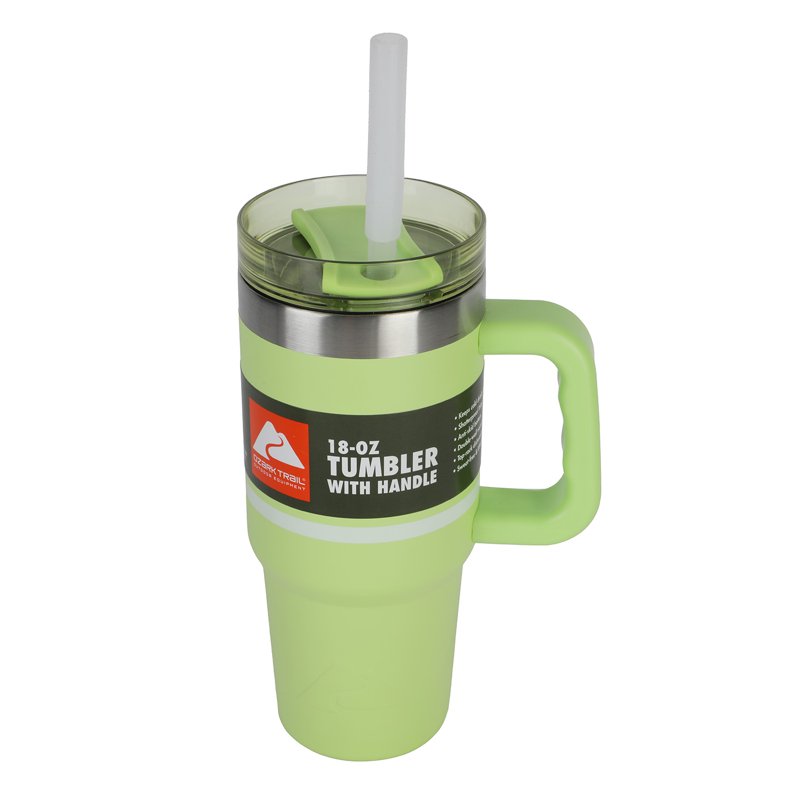 18 oz Stainless Steel Insulated Tumbler with Handle - Sonic Lime Stripes