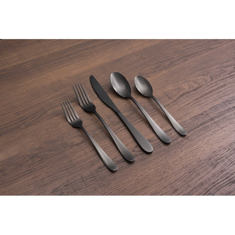 20-Piece Black Mirror Flatware Set - Service for 4