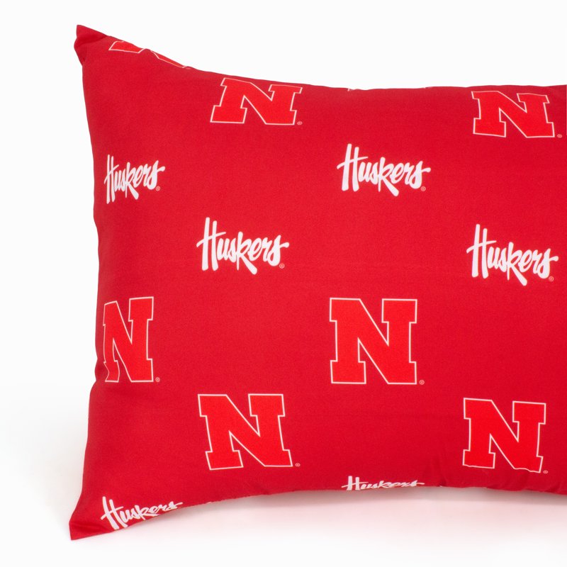 Nebraska Cornhuskers King Pillowcase Pair - 20x40 Inch Cotton Sateen