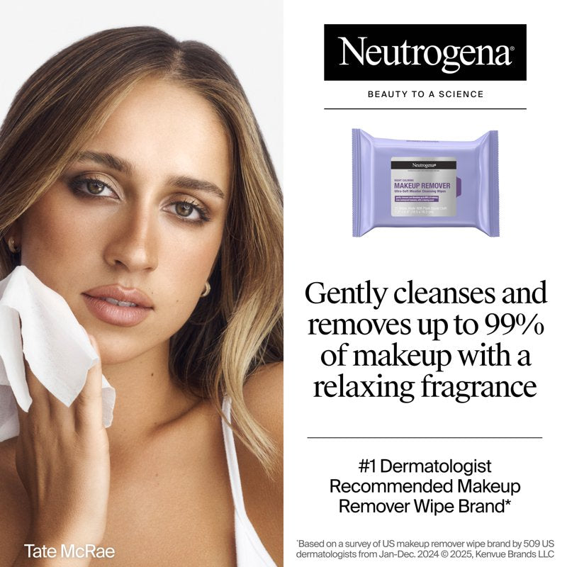 Night Calming Makeup Remover Wipes, Micellar Face Cleansing Towelettes