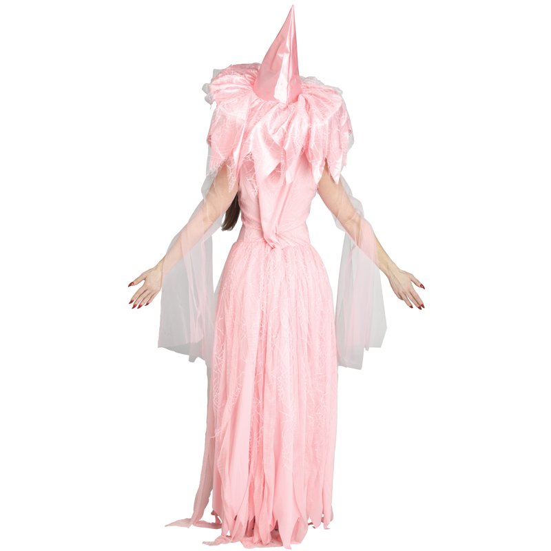 Women's Tattered Witch Halloween Costume L - Pale Pink Dress & Hat Set - Way to Celebrate