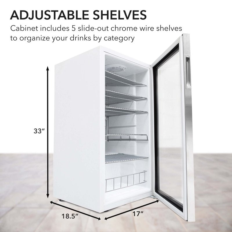 3.3 Cu. Ft. Beverage Center Refrigerator with Lock - Stainless Steel