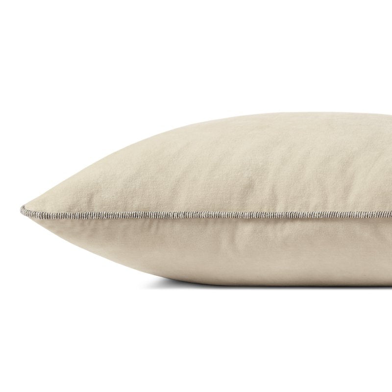 Ivory 22x22 Inch Velvet Throw Pillow - Chris Loves Julia x Loloi Liza