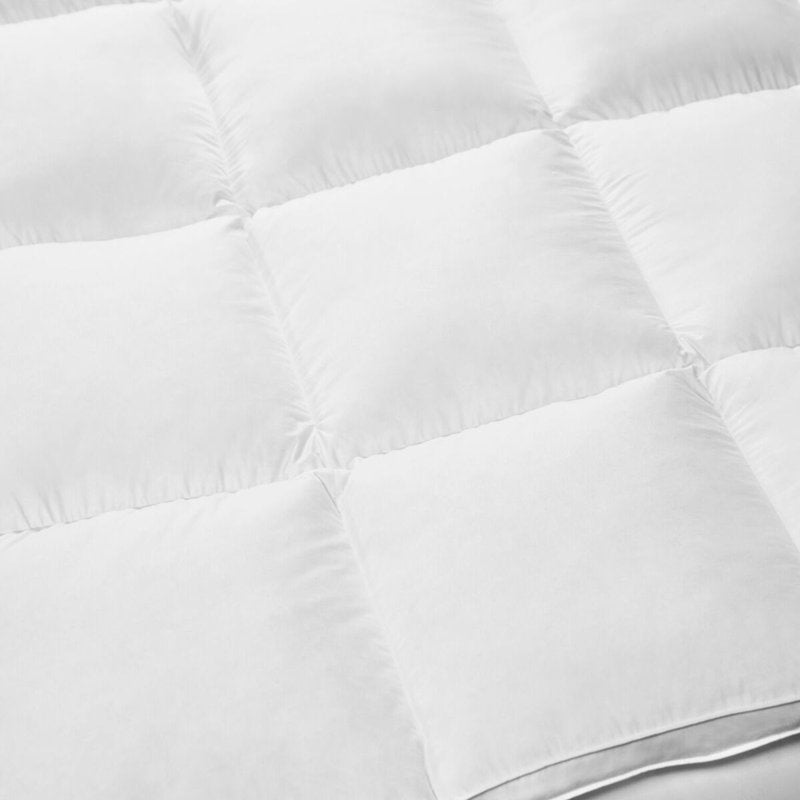 Queen Cotton Fiberbed Mattress Topper - Breathable, Overfilled Support