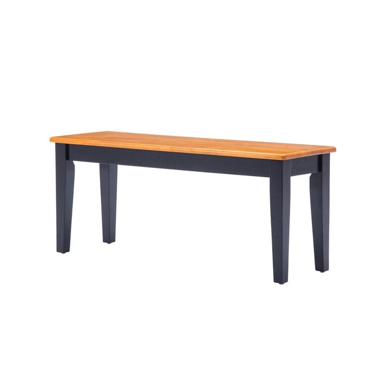Shaker Dining Bench - Backless Wood Bench in Black/Oak Finish