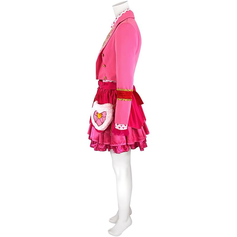 Pink Queen Heart Cosplay Costume Set for Adults - XS Variation Without Wig