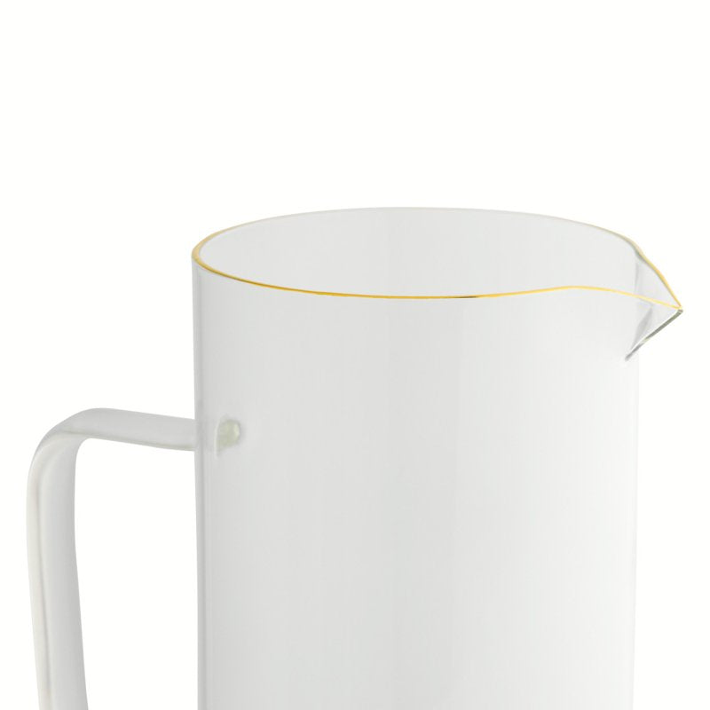 Harvest Pitcher and Drinking Glass Set - 5-Piece Gold Rim