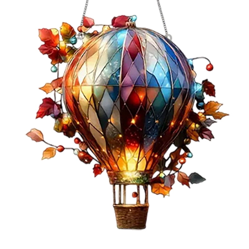 Hot Air Balloon Acrylic Ornament - Window, Garden & Patio Decor - Variation 045