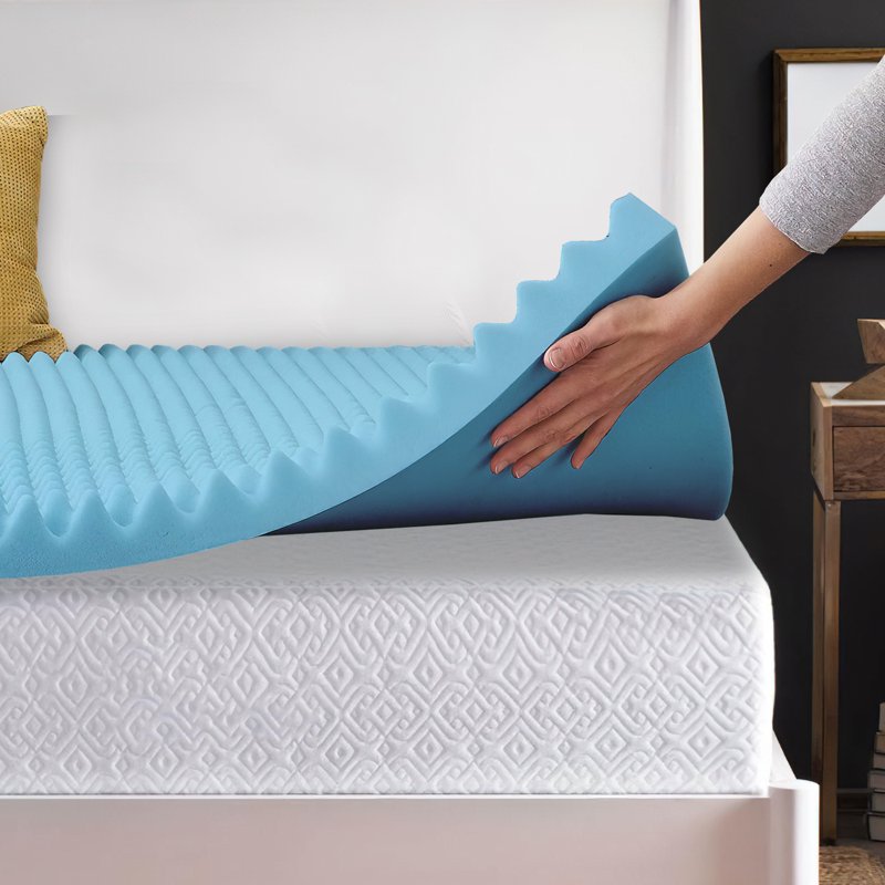 Full 2-Inch Convoluted Gel Memory Foam Mattress Topper - Enhanced Comfort