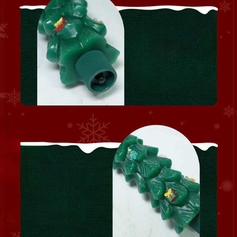 LED Christmas Flameless Candle Light - Green C - 9 Inch Acrylic Holiday Night Light