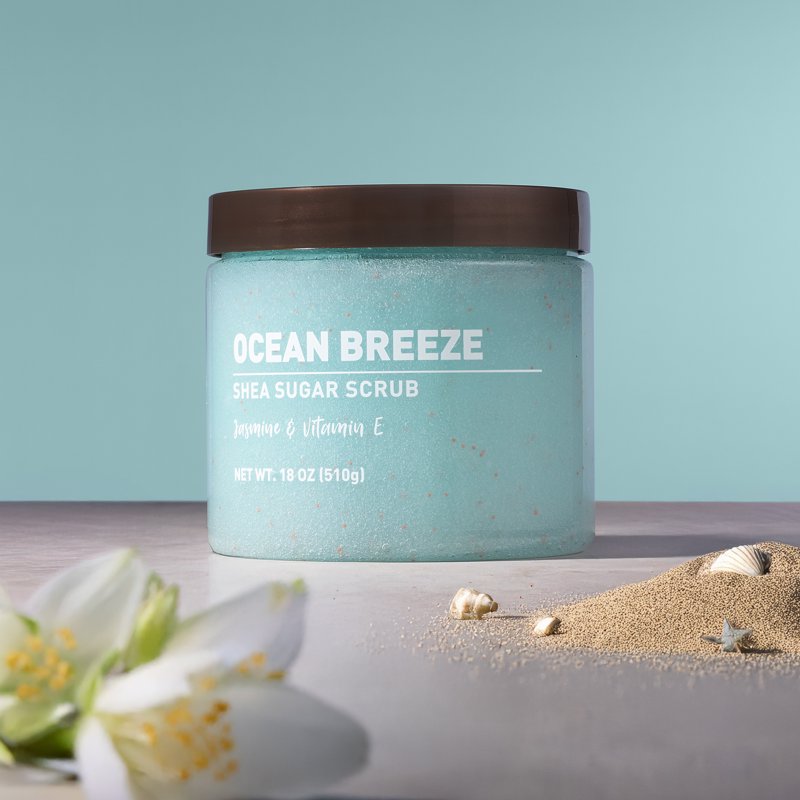 Shea Sugar Scrub, Ocean Breeze Exfoliating Body Scrub, 18 oz