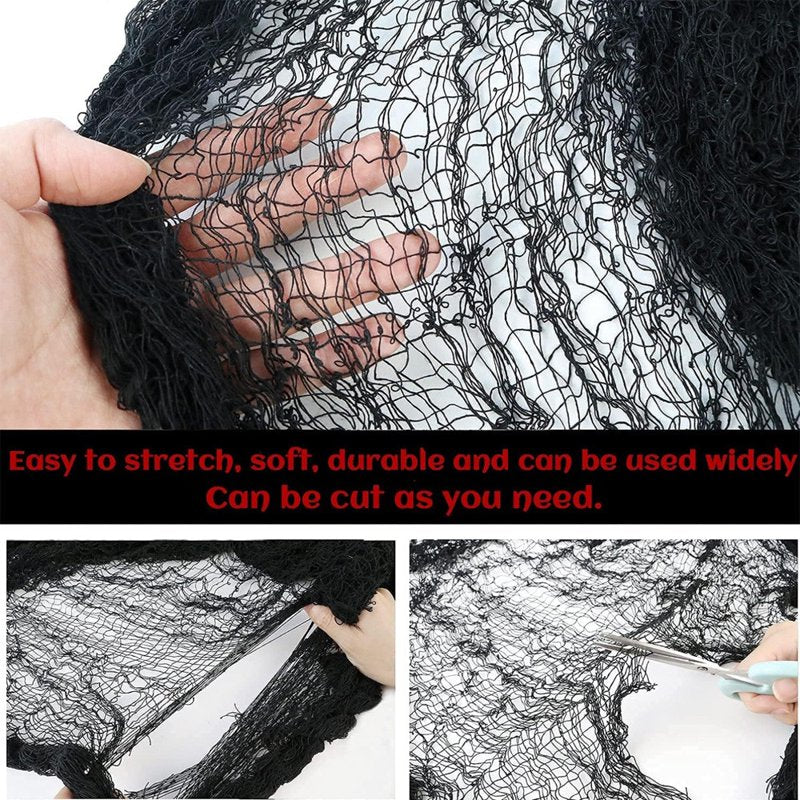 Halloween Creepy Cloth Set - Black & White Spooky Indoor Outdoor Decor E