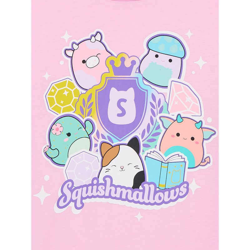 Girls Squishmallows Graphic T-Shirt with Short Sleeves - Pink, Size 10-12
