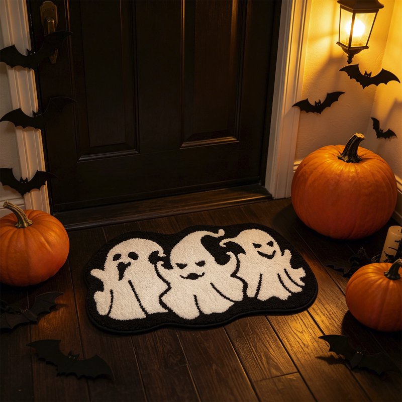 Halloween Ghost Bath Mat - 10_Ghost Bath Mat_J Spooky Welcome Floor Rug