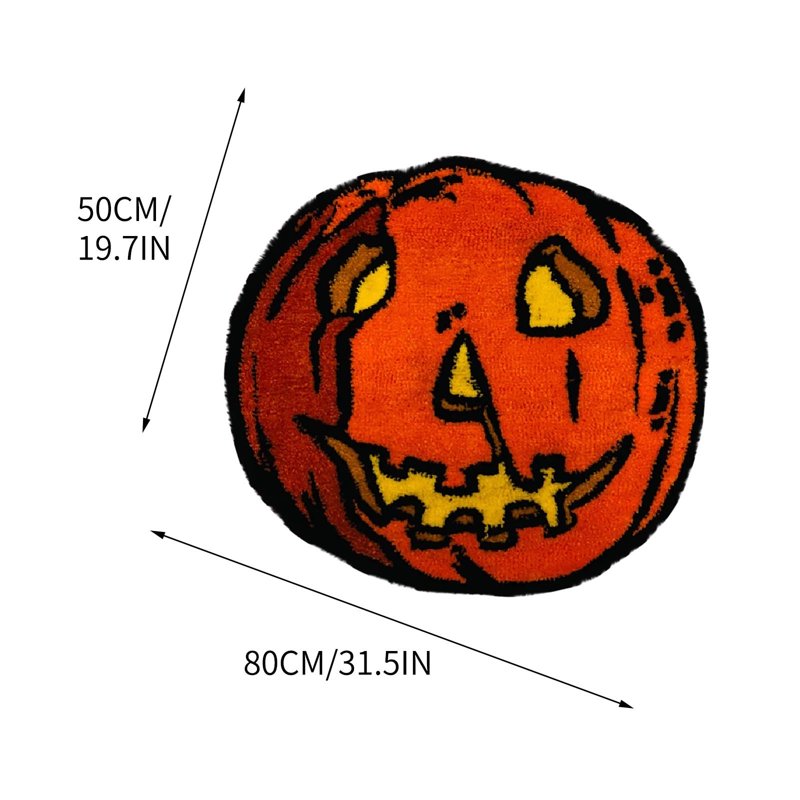 Halloween Pumpkin Plush Rug D - Fall Home Decor Non-slip Floor Mat 50x80cm