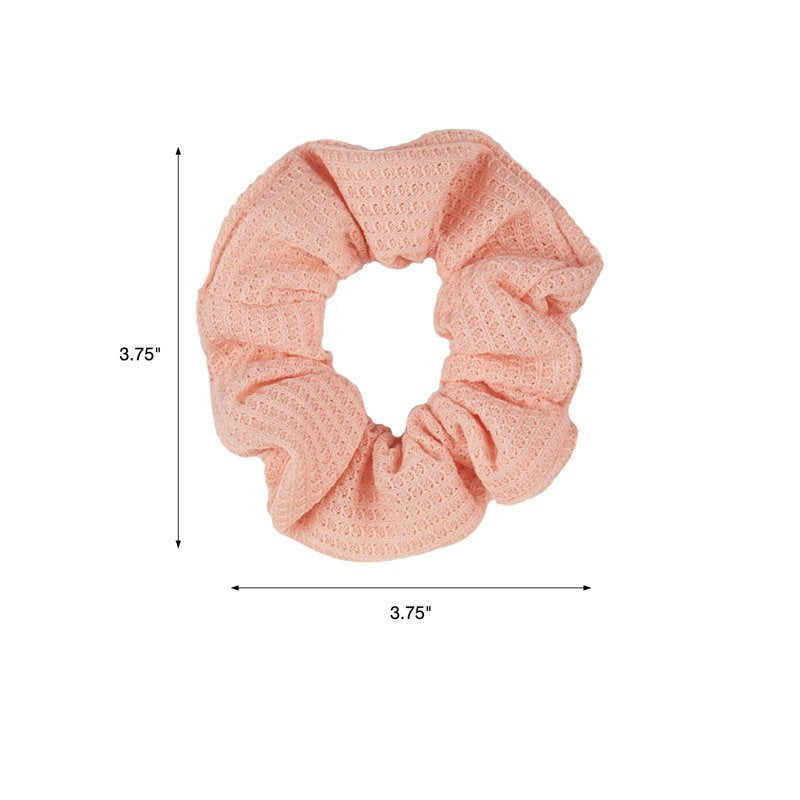 Thermal Knit Fabric Scrunchie Hair Ties - 12-Pack Multicolor Set