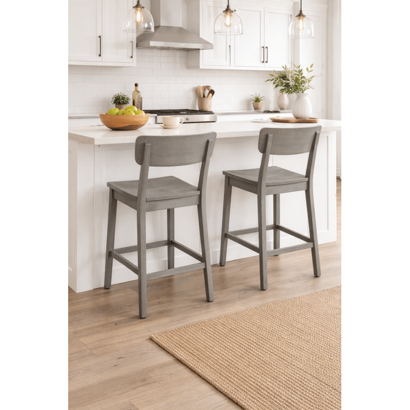 Torino Wood Counter Stool - Fallen Rock Color Finish