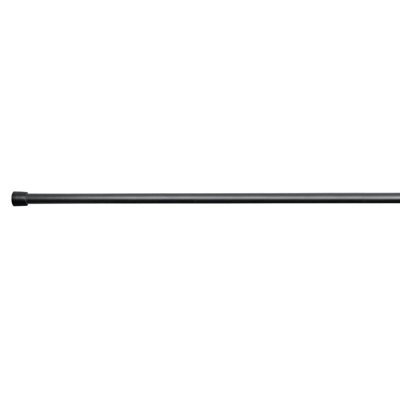 Adjustable Metal Shower Curtain Rod - Matte Black Tension 26-42 Inches with Rubber Feet - iDesign