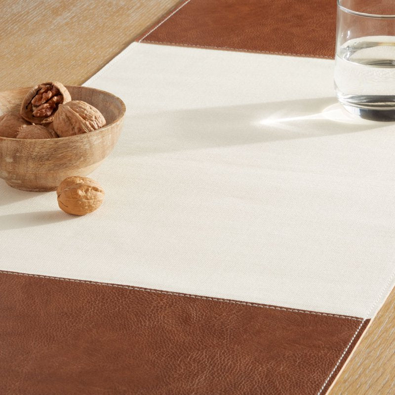 Table Runner - Brown, 14"W x 36"L - Easy Care Cotton