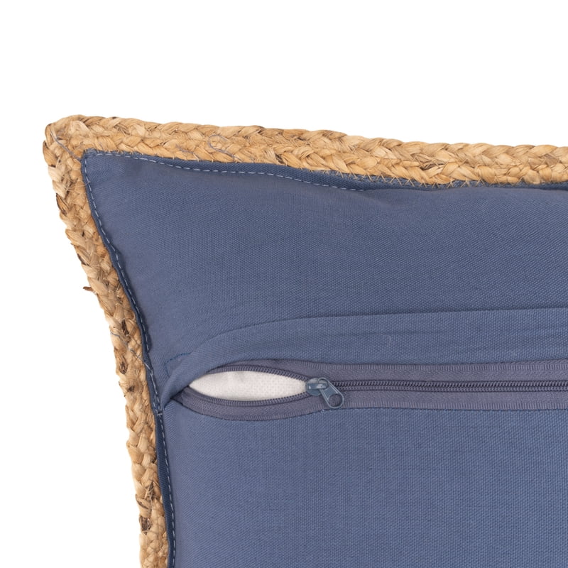 20-Inch Navy Decorative Throw Pillow Set of 2 with Jute Border
