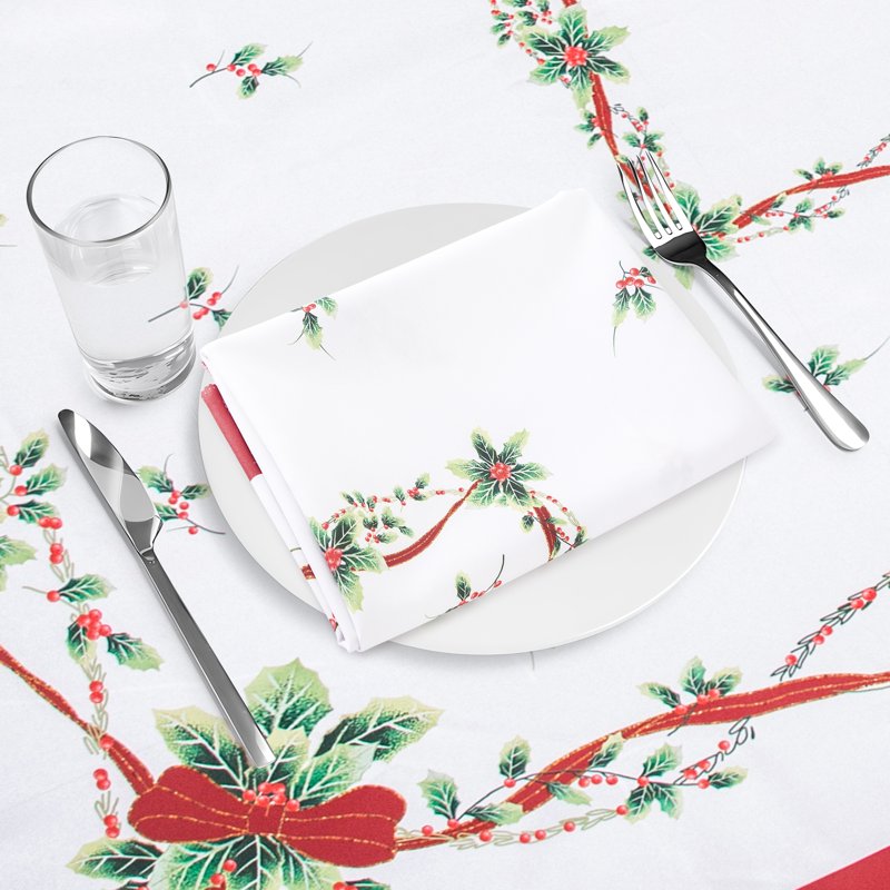 Christmas Tablecloth for Rectangle Table 52x70 - Holiday Design