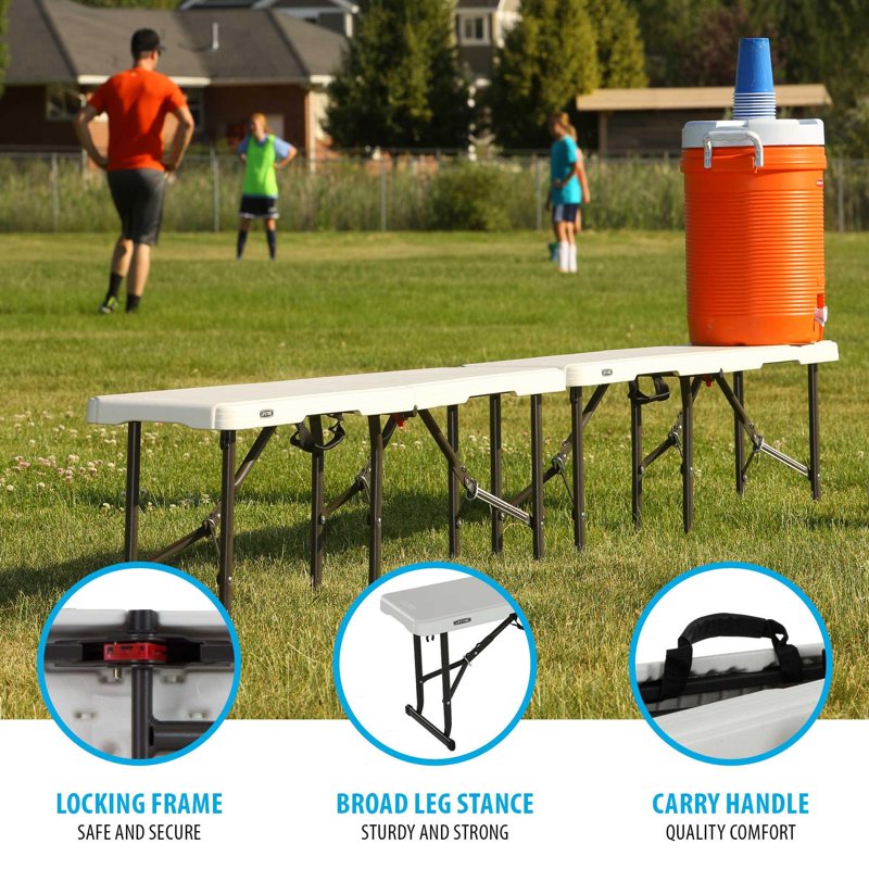 5-Foot Fold-In-Half Bench - Lightweight, UV-Protected Steel Frame