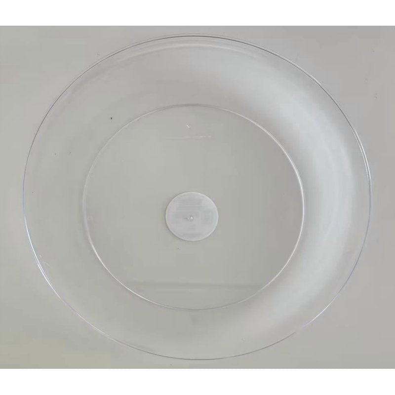 14-Inch Clear Round Plastic Serving Platter for Parties