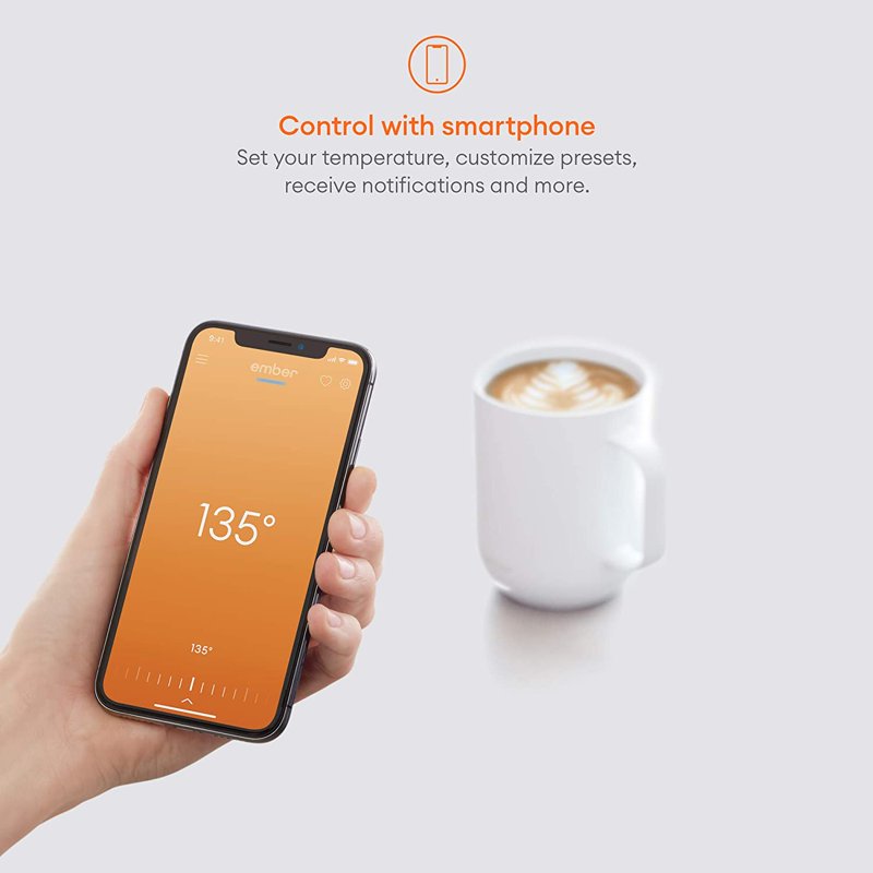Temperature Control Smart Mug 2 - 14 oz, White - App Controlled Heated Coffee/Tea Mug