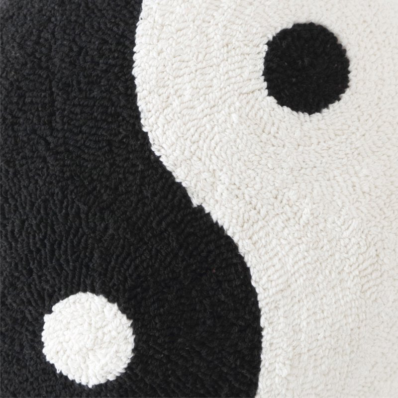 (2 Pack) Yin-Yang Decorative Pillow - Black and White Throw Cushion, 16x16 Inches - Mainstays