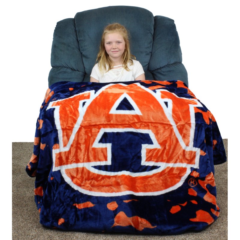 Auburn Tigers College Covers Fan Shop Throw Blanket 63x86 Inches - Soft Raschel Style