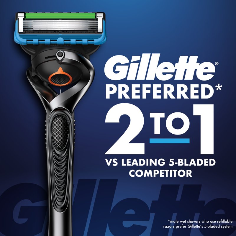 Pro Glide Shield Men's Razor Blade Refills with 5 Antifriction Blades