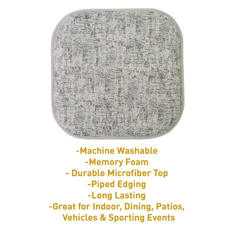 Memory Foam No Slip Chair Pad Cushion 2 Pack - Black & White