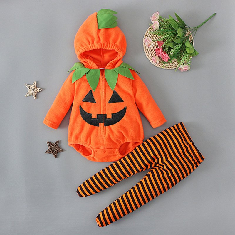 Baby Boys Halloween Bodysuit Set Z24-24Orange 12-18 Months