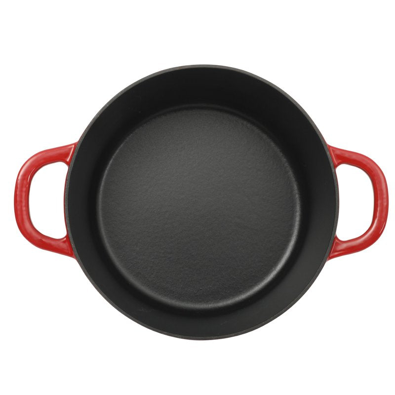 7-Quart Round Enameled Cast Iron Dutch Oven with Lid - Red