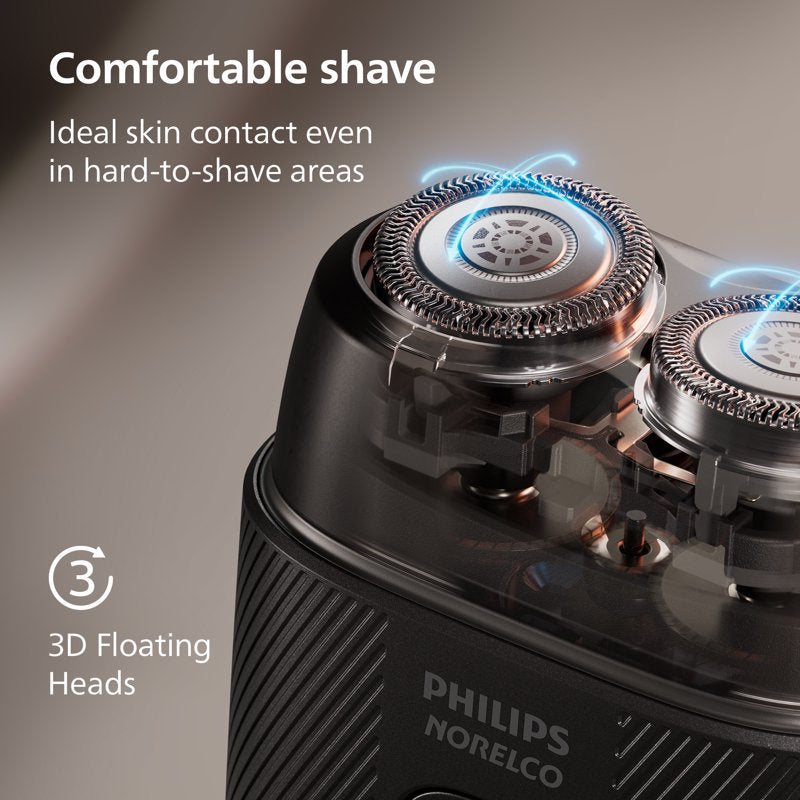 Portable Electric Wet & Dry Facial Shaver with Travel Case