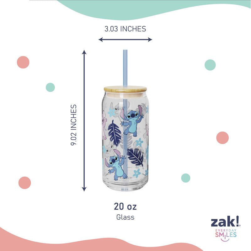 20oz Hadley Glass Tumbler with Lid & Straw - Stitch Design
