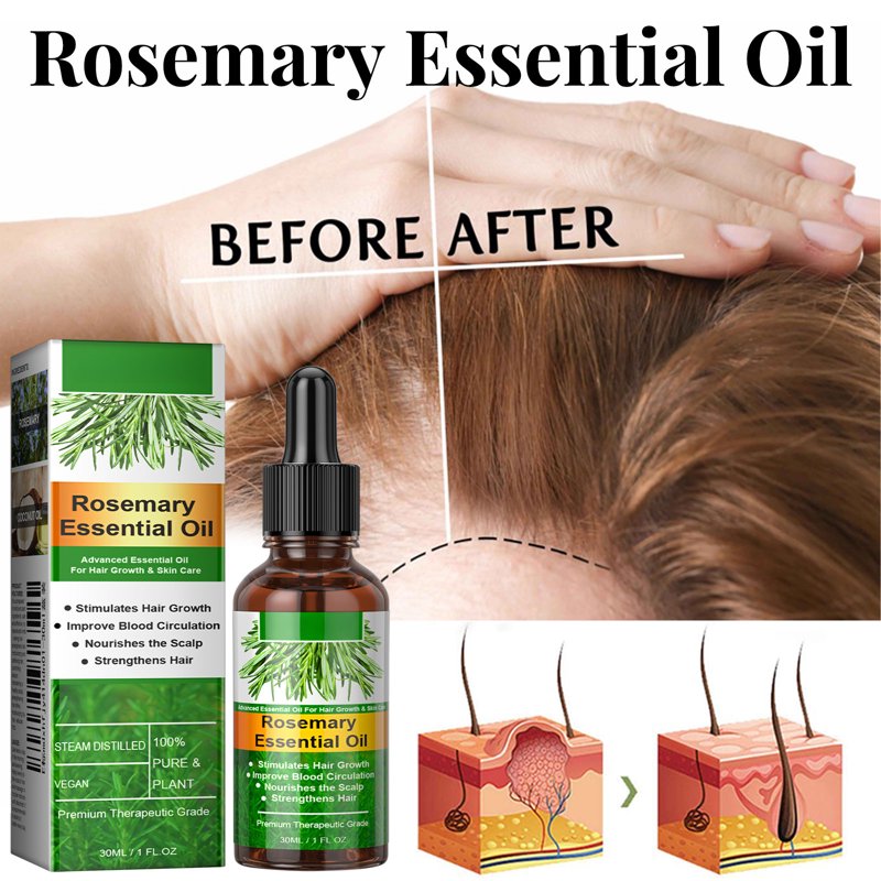 Nourishing Hair Oil with Rosemary & Castor for Dry Scalp - 1.01 fl. oz