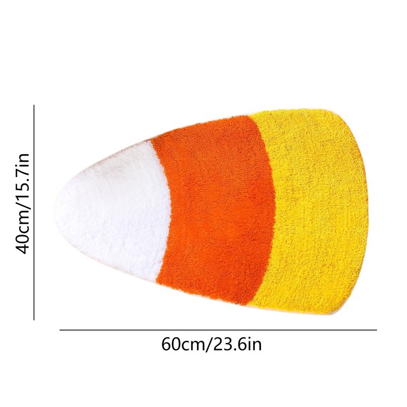Pumpkin Shaped Welcome Mat - Non-Slip Entryway Rug for Fall & Halloween