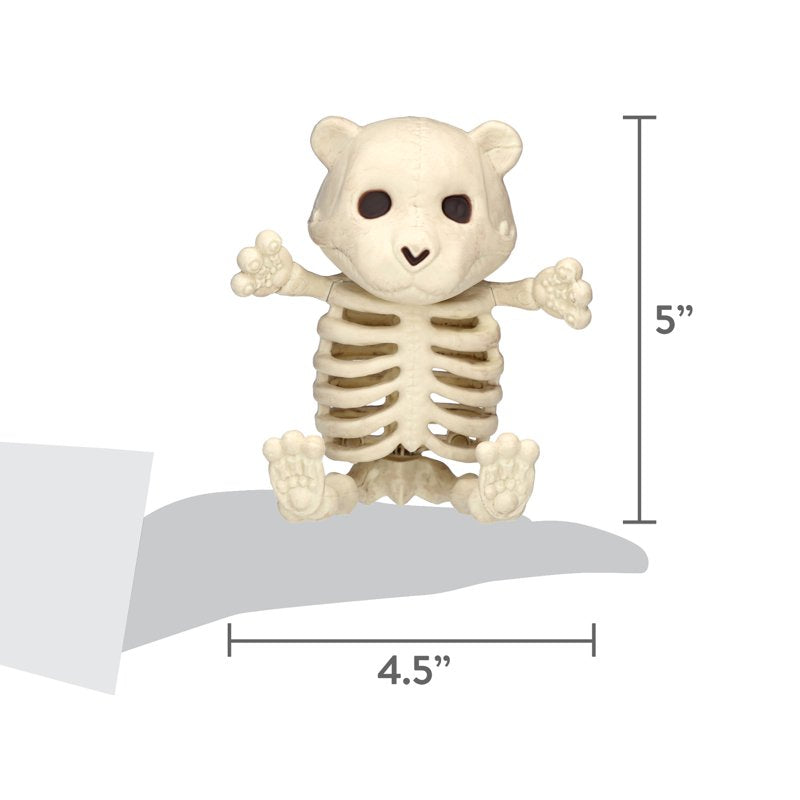 Faux Skeleton Bear Halloween Decoration - 5.2 Inches, Spooky & Whimsical
